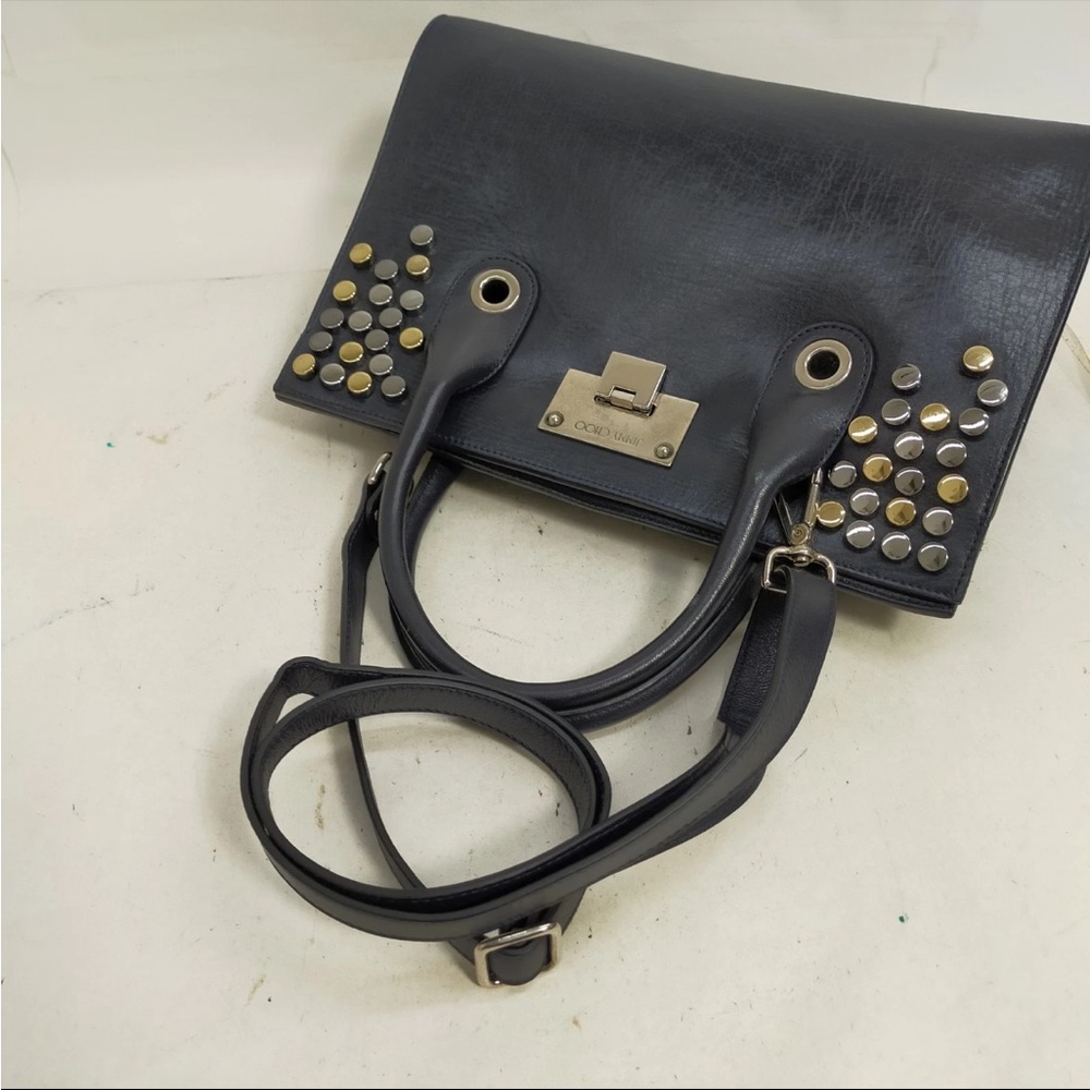 Jimmy Choo Black Studded Satchel EUC - Picture 4 of 9